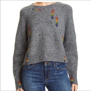 NEW Honey Punch Rainbow Beaded Sweater
